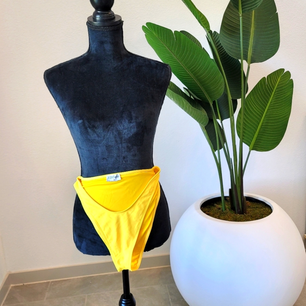 Icon swim Yellow low cut high side bikini bottoms